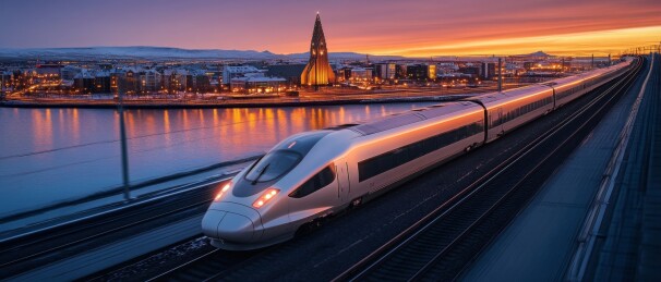 快速行驶的高铁列车