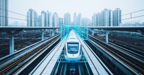 现代科技高铁列车