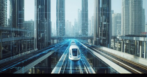 现代科技高铁列车