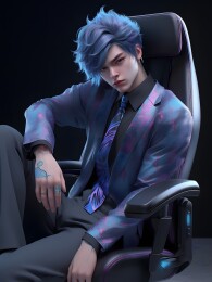 3D电竞男孩坐在电竞椅上