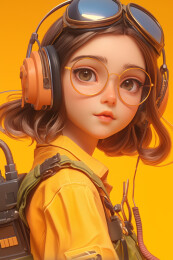 女电工穿工装站立微笑