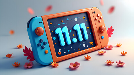 双11游戏机3D立体元素