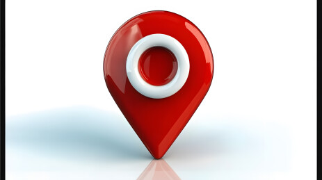 白色背景上红色定位销