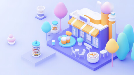 新能源智慧工厂3D卡通模型