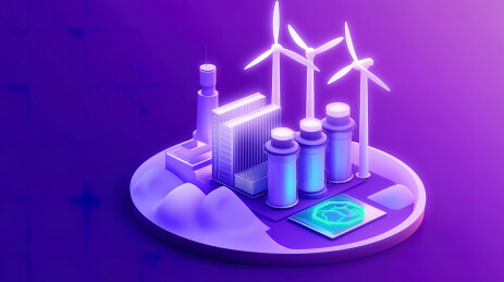 新能源智慧工厂3D卡通模型