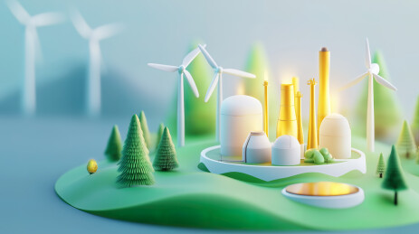 新能源智慧工厂3D卡通模型