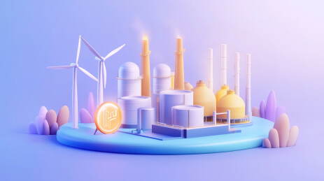 新能源智慧工厂3D卡通模型