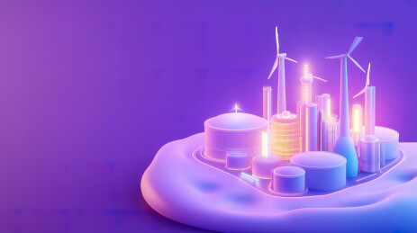 新能源智慧工厂3D卡通模型