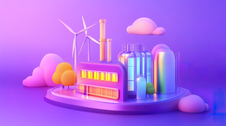 新能源智慧工厂3D卡通模型