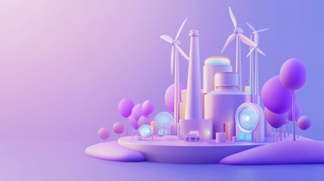 新能源智慧工厂3D卡通模型