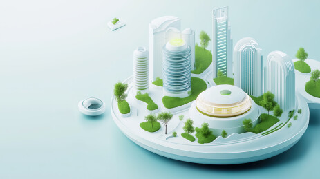 新能源智慧工厂3D卡通模型