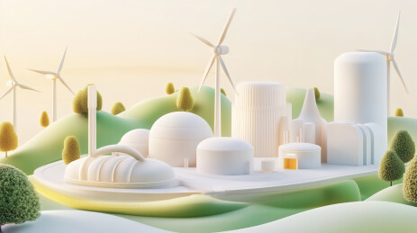 未来智慧城市3D卡通插画