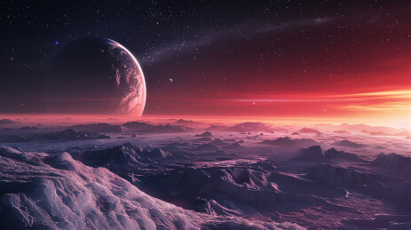 科技感空旷的宇宙月球背景 