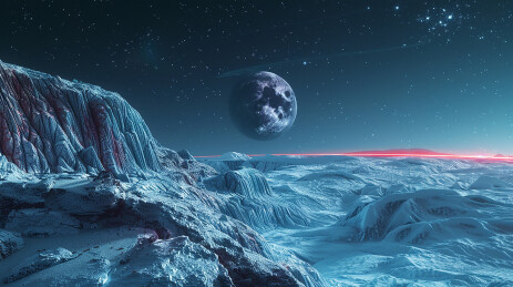 科技感空旷的宇宙月球背景 