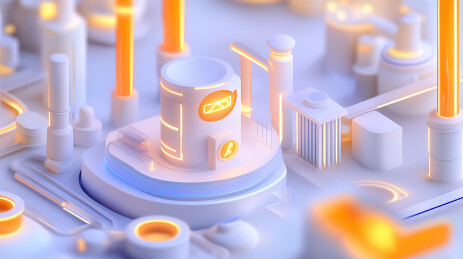 未来智慧城市3D卡通插画