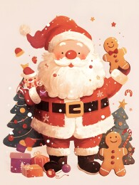 卡通圣诞老人装饰插画
