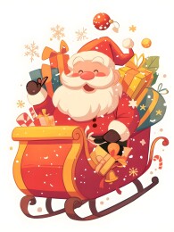 卡通圣诞老人装饰插画