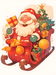 卡通圣诞老人装饰插画