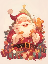 卡通圣诞老人装饰插画