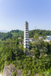 三汇古镇白塔风景