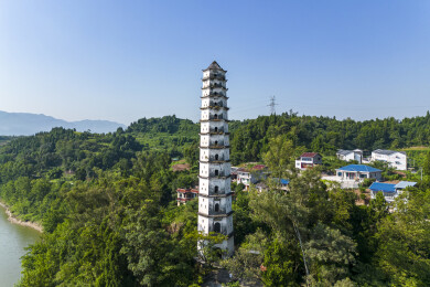 三汇古镇白塔风景