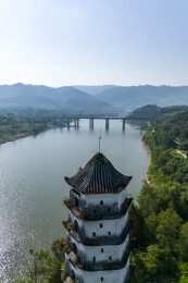 三汇古镇白塔风景