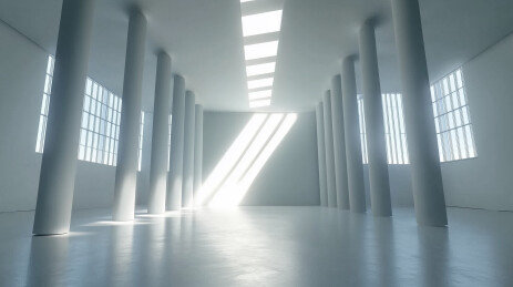 极简白色宽敞室内空间