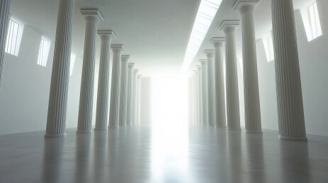 极简白色宽敞室内空间