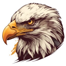 美国白头鹰图腾徽章头像印花矢量图案