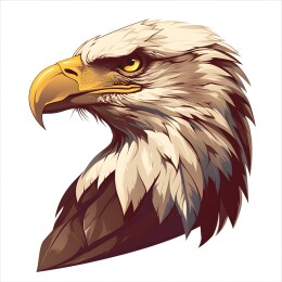 美国白头鹰图腾徽章头像印花矢量图案