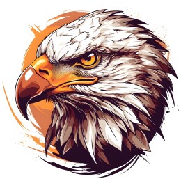 美国白头鹰图腾徽章头像印花矢量图案