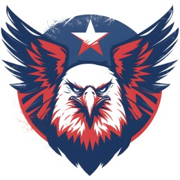 美国白头鹰图腾徽章头像印花矢量图案