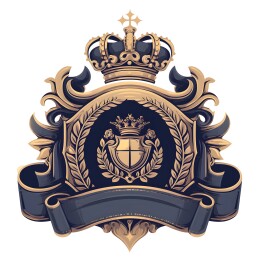 复古植物丝带装饰的徽章图腾标志插画