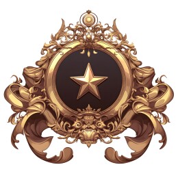 复古植物丝带装饰的徽章图腾标志插画