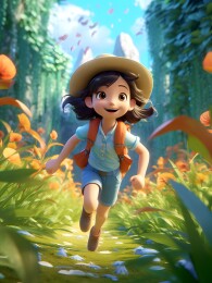 奔跑的3D建模小女孩