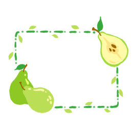 卡通蔬果简笔画边框梨