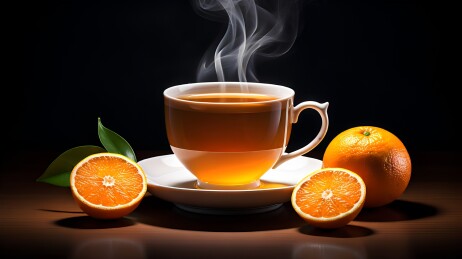 热气腾腾的茶