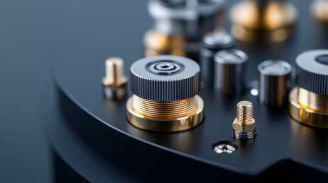 机械控制旋钮细节特写