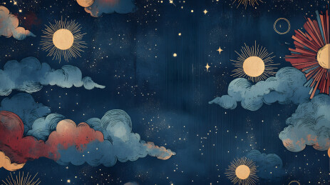 银河星月插画