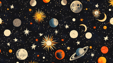 银河星月插画