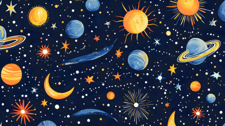 银河星月插画