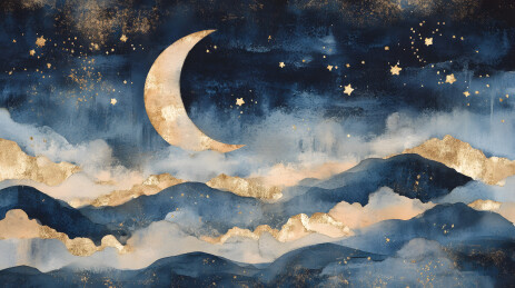 银河星月插画