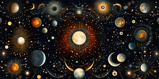 银河星月插画