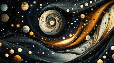 银河星月插画