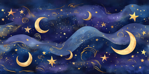 银河星月插画
