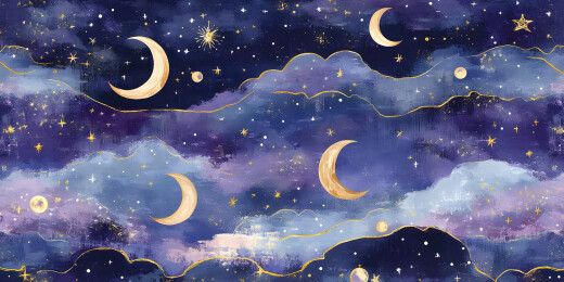 银河星月插画