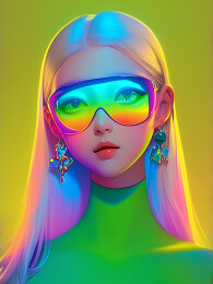 卡通3D元气时尚少女头像主题插画