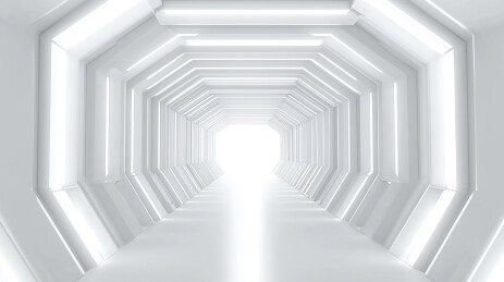 极简白色未来主义走廊场景