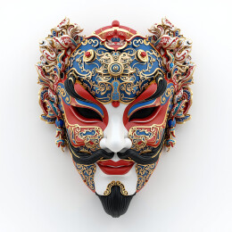 华丽传统面具京剧