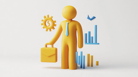 代表投资者的 3D 图标